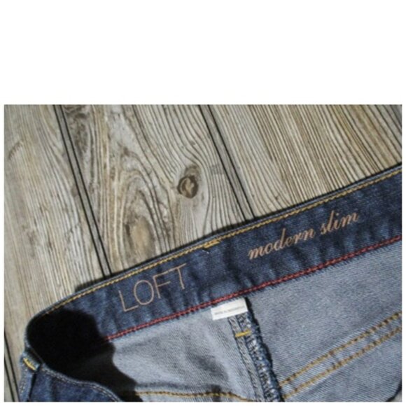 Loft Modern Slim Dark Wash Denim Jeans Size 4 Msre 32x30.75 - Picture 3 of 12